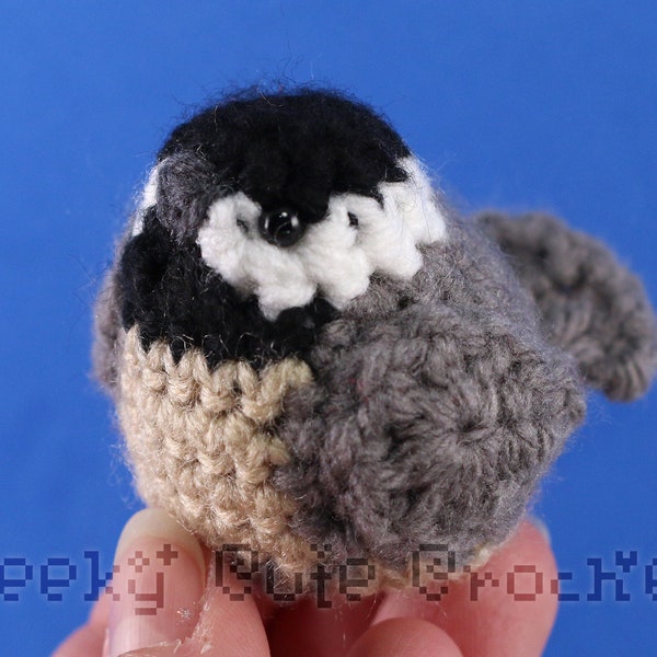 Black-capped chickadee Bird Toy Plush Tiny Birb Amigurumi
