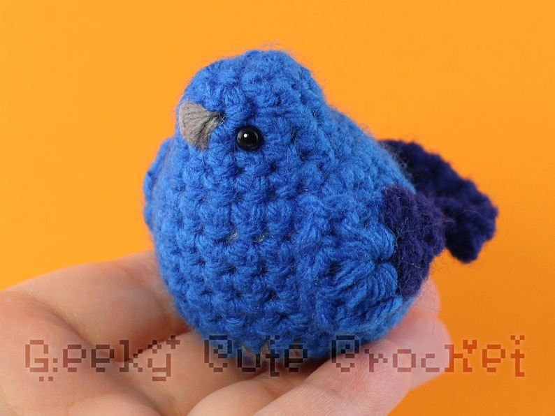Indigo Bunting Bird Plush Toy Stuffed Animal Amigurumi Etsy