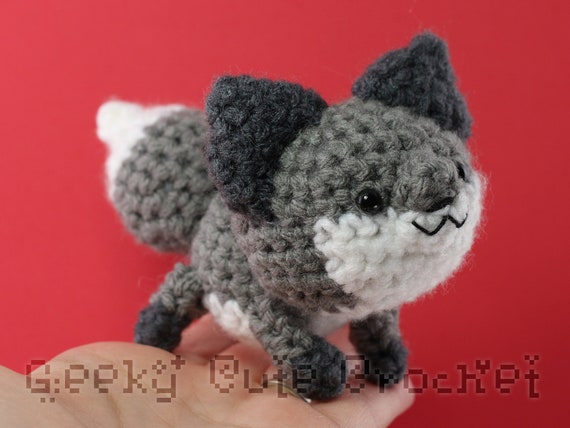 gray fox stuffed animal