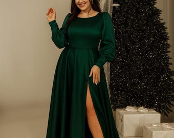 knee length dresses for ladies Sheath Formal Dress Evening Gown Christmas Red Green Dress Formal Swee –  JiMiss Dresses main image 1