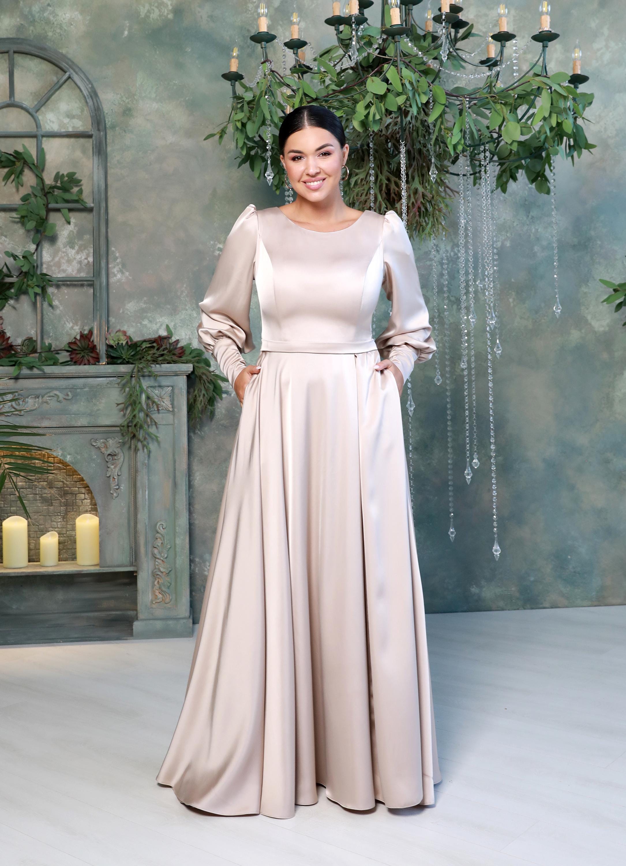 knee length dresses for ladies Shona Joy - La Lune Long Sleeve Gathered Maxi Dress - Graphite