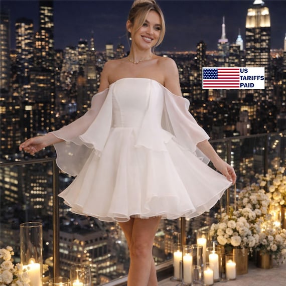short white fluffy dress High Street White Fluffy Tulle Short Women Dresses Puffy Tiered Tulle Mini  Club Party Dress Sweet Backless Dresses Outwear