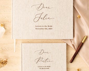 Custom Letters to the Bride Scrapbook, Hen Do Scrapbook, Bridal Shower Album Gifts, Wedding Guest Book, Linen Polaroid Photo Album