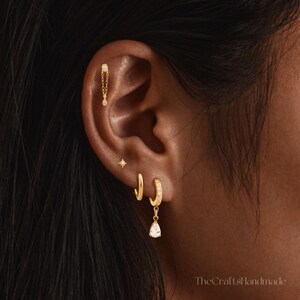 Dangle Knorpel Ohrring Bolzen 18G Ball zurück Diamant Helix Piercing in Gold-Filled, für Knorpel, Conch, Tragus, Ketten-Bolzen-Ohrring