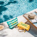 Custom Embroidered Beach Bag with Zipper, Large Pool Bag for Towels, Bridesmaid Proposal Gift, Bachelorette Girls Trip Favor
