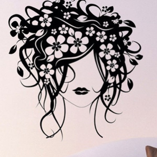 Wall Art Home Decor Murals Vinyl Decals Stickers--Flower Girl