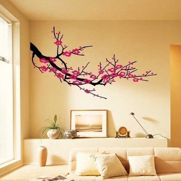 NEW DESIGN Wall Art Home Decors Murals Vinyl Decals Stickers--Plum Flower