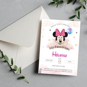 PDF - Carton d’invitation d’anniversaire personnalisé - Thème au choix - Personnalisation du prénom, âge, date