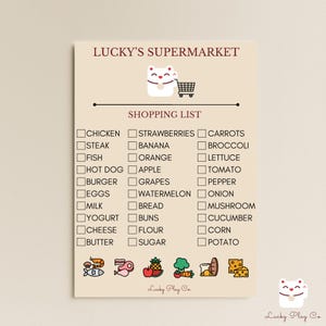 Supermarket Grocery List Pretend Play Notepad – Imaginative Role-Play Sheets for Kids (Playtime, Preschool Activity, Play Set)