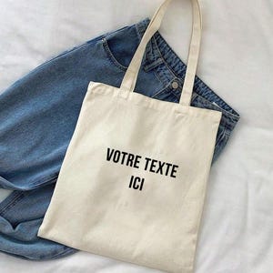Tote Bag avec Texte Personnalisé - Idéal pour Cadeaux !