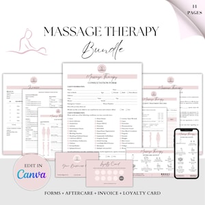 Massage Therapy Form, Massage Intake Form, Massage Aftercare, Massage SOAP Notes, Massage Consent Form, Massage Consultation, Spa Forms