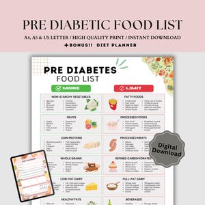 Lista de alimentos prediabéticos para el plan de alimentación con bajo contenido de azúcar para la prediabetes, cuadro de alimentos y lista de compras para la prediabetes, cuadro de dieta para la diabetes tipo 2