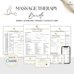 Massage Therapy Form, Massage Intake Form, Massage Aftercare, Massage SOAP Notes, Massage Consent Form, Massage Consultation, Spa Forms