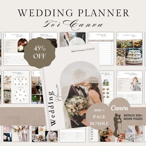 200 Page Canva Wedding Planner Template Bundle, Wedding Planner,Wedding Itinerary, Wedding Planning Book, Wedding Planning Checklist, Binder