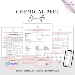 Chemical Peel Consent Form, Peel Consultation, Chemical Peel Intake, Peel Consent, Peel Aftercare, Facial Intake Form, Skincare Form