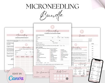 Microneedle Form, Microneedle Consent, Microneedling Aftercare, Facial Consent Form, Microneedling Care, Microneedling Forms, Esthetics Form