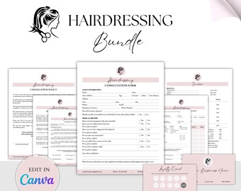 Hairdressing Forms, Hairdresser Contract, Hairstylist Contract, Hair Consultation, Hair Agreement, New Client Form, Stylist Form, Salon Form