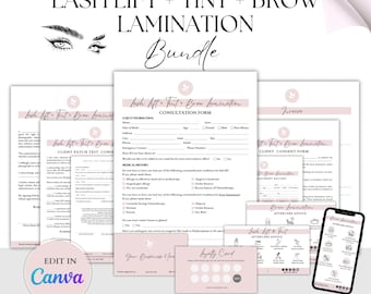 Brow Lamination Form, Lash Lift and Tint Forms, Esthetician Waivers, Client Consultation, Lash Consent Form, Eyebrow Intake Form, Salon Form