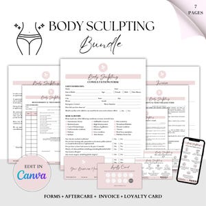 Body Sculpting Forms, Body Shaping Forms, Med Spa Intake Forms, Body Contouring Form, Body Shaping Consent, Consultation Forms Esthetics