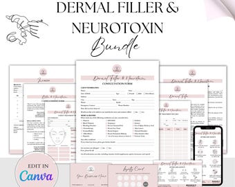 Filler, Botox, Botulintoxin, Konsultationsblanketter, Samtyckesblankett, Råd om eftervård, Estetikerblanketter, Intagningsblanketter för estetiker, Avstående