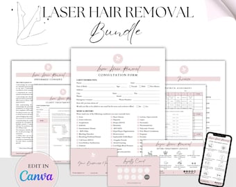 Laser Consultation, Laser Hair Reduction, Fitzpatrick Scale, Laser Hair Removal, Spa Form, Laser Intake Form, Laser Consent, Laser Aftercare