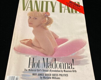 vintage October 1992 Madonna Vanity fair cover pink cover
