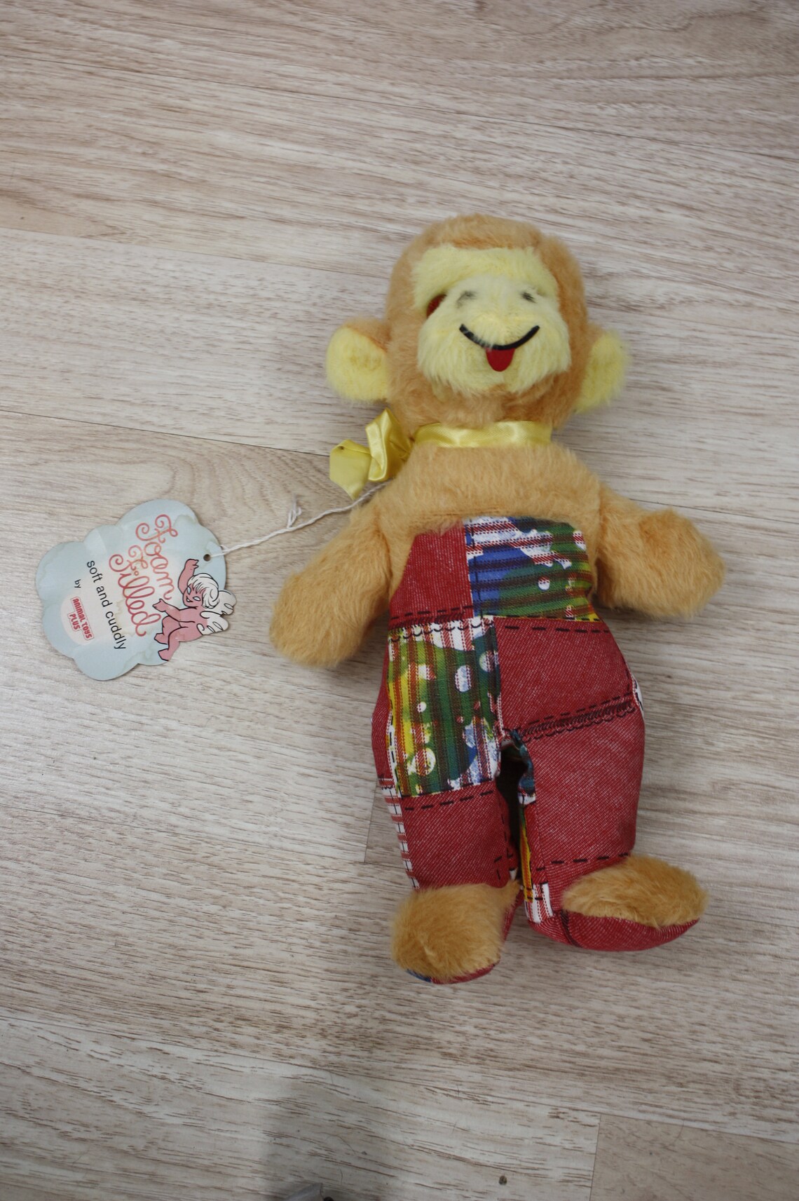Vintage 70s stuffed toy monkey with tags Etsy