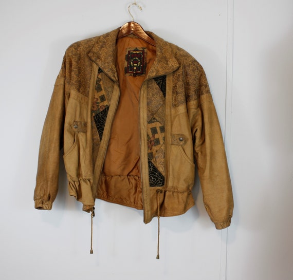 80s Suede and Leather Hipster Puffy 