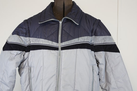 vintage 80s reversible puffy jacket with removable