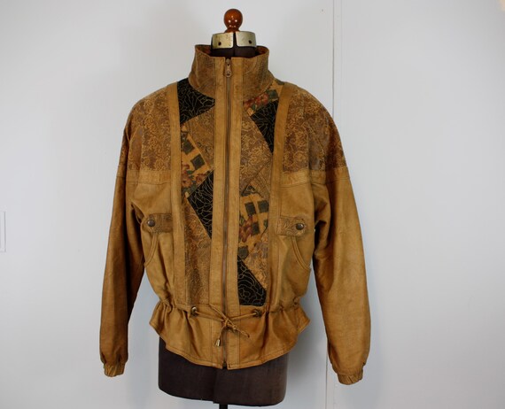 80s Suede and Leather Hipster Puffy 