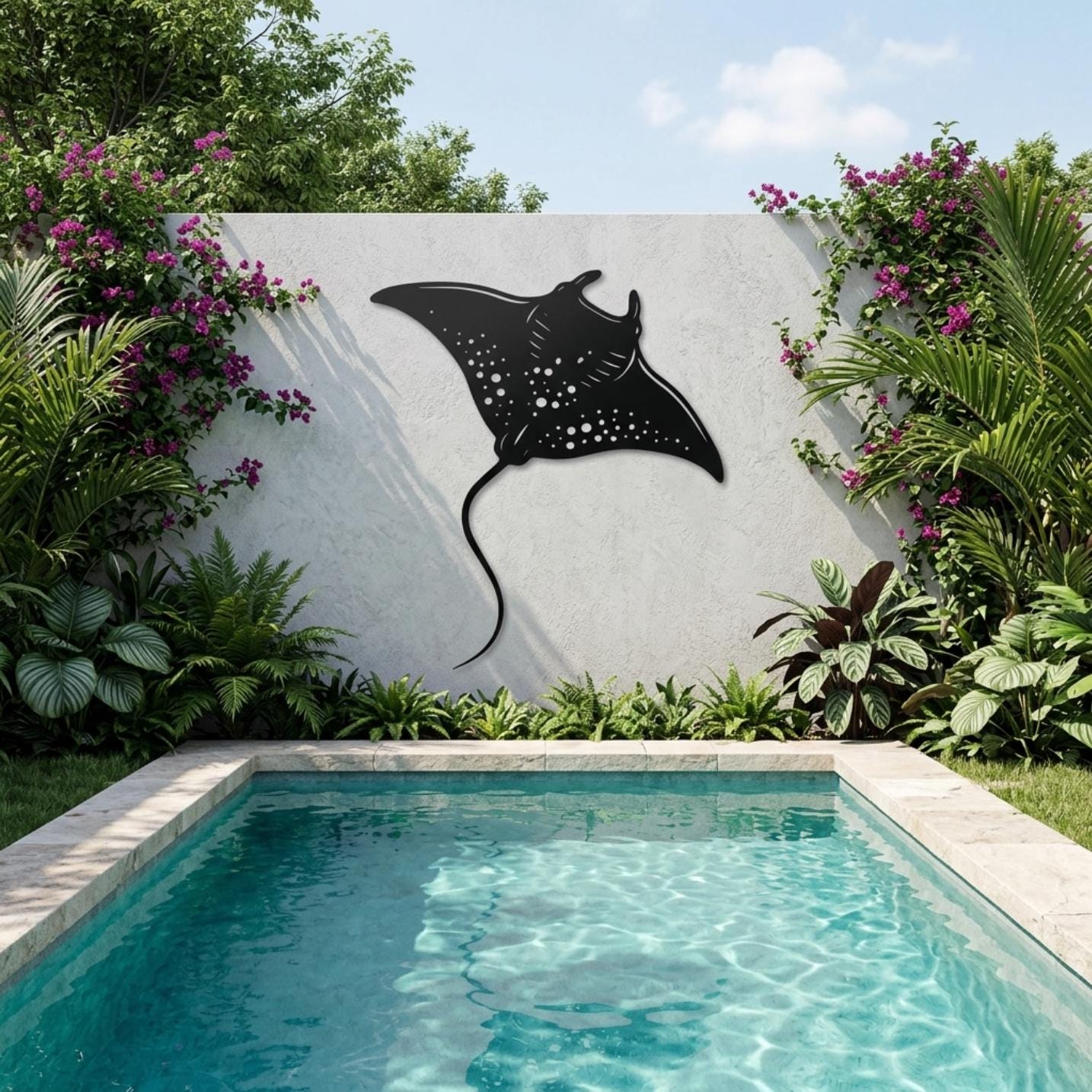 Manta Ray Metal Wall Art, Ocean Themed Wall Decor, Minimalist Wall Art ...