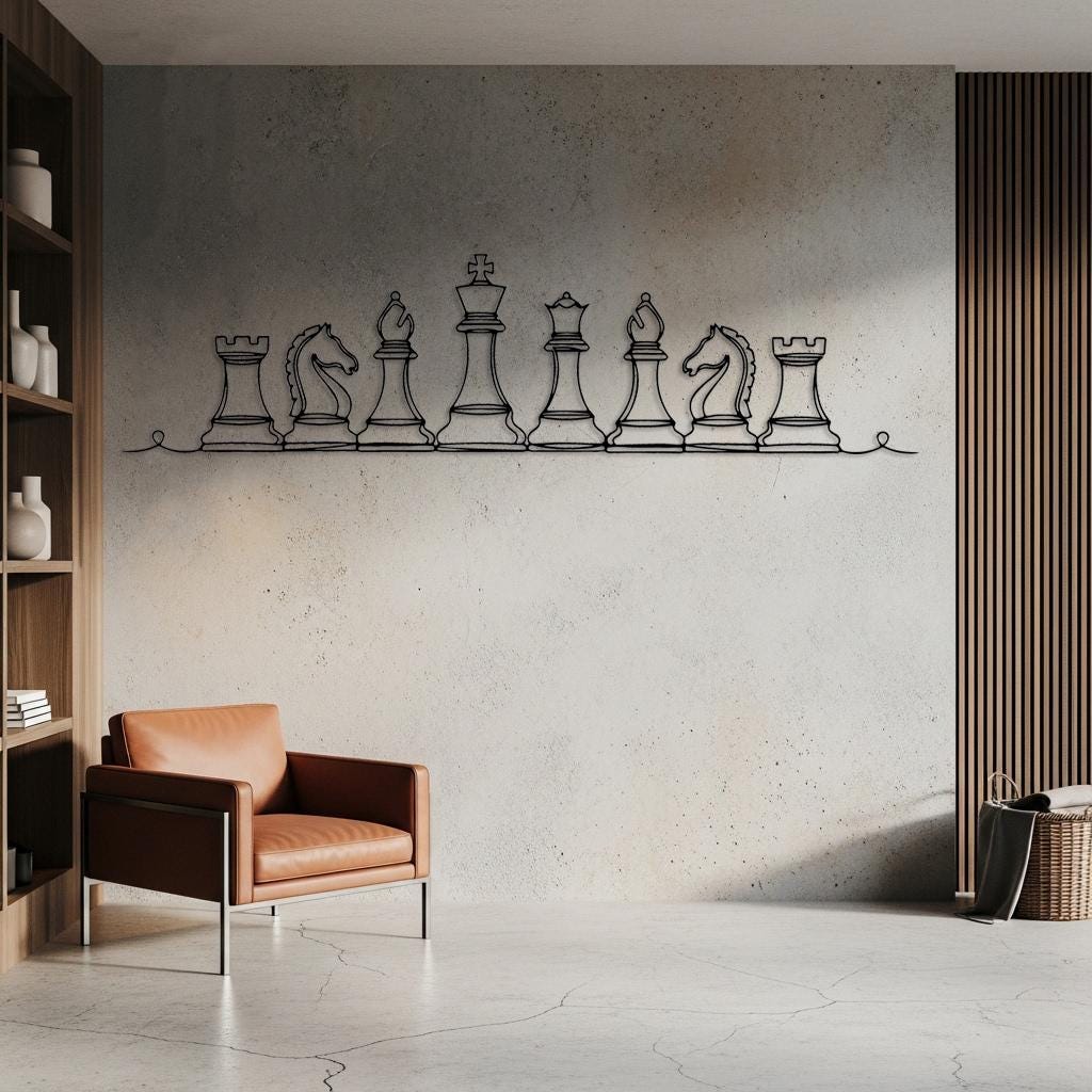 Chess Wall Art, Chess Gifts for Chess Players, Modern Game Room Wall ...