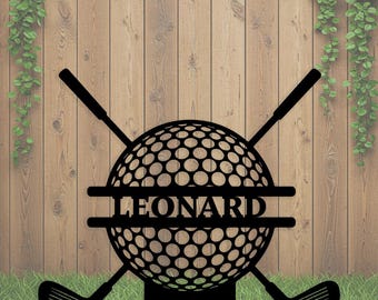 Custom Golf Yard Sign, Personalized Outdoor Name Sign for Golfer, Golf Ball Metal Decor, Gift for Him, Golf Course Stake, Golf Garden Stake