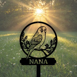 Bird Memorial Yard Sign, Custom Parakeet memorial Decor, Personalized Pet Loss Tribute, Outdoor Garden Gift for Her, Bird Garden Stake