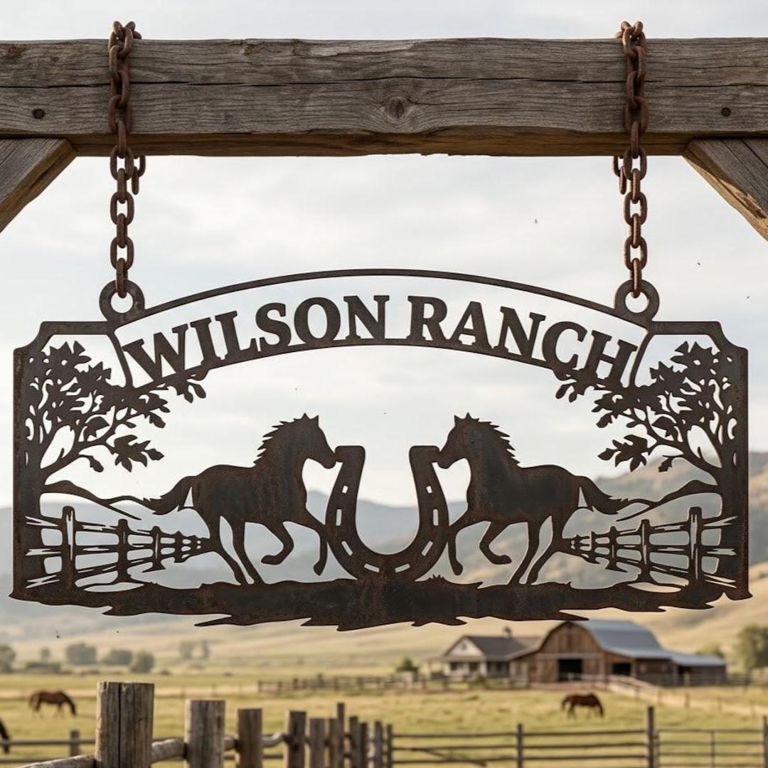 Custom Ranch Name Sign, Personalized Horse Farm Sign, Custom Barn Sign ...