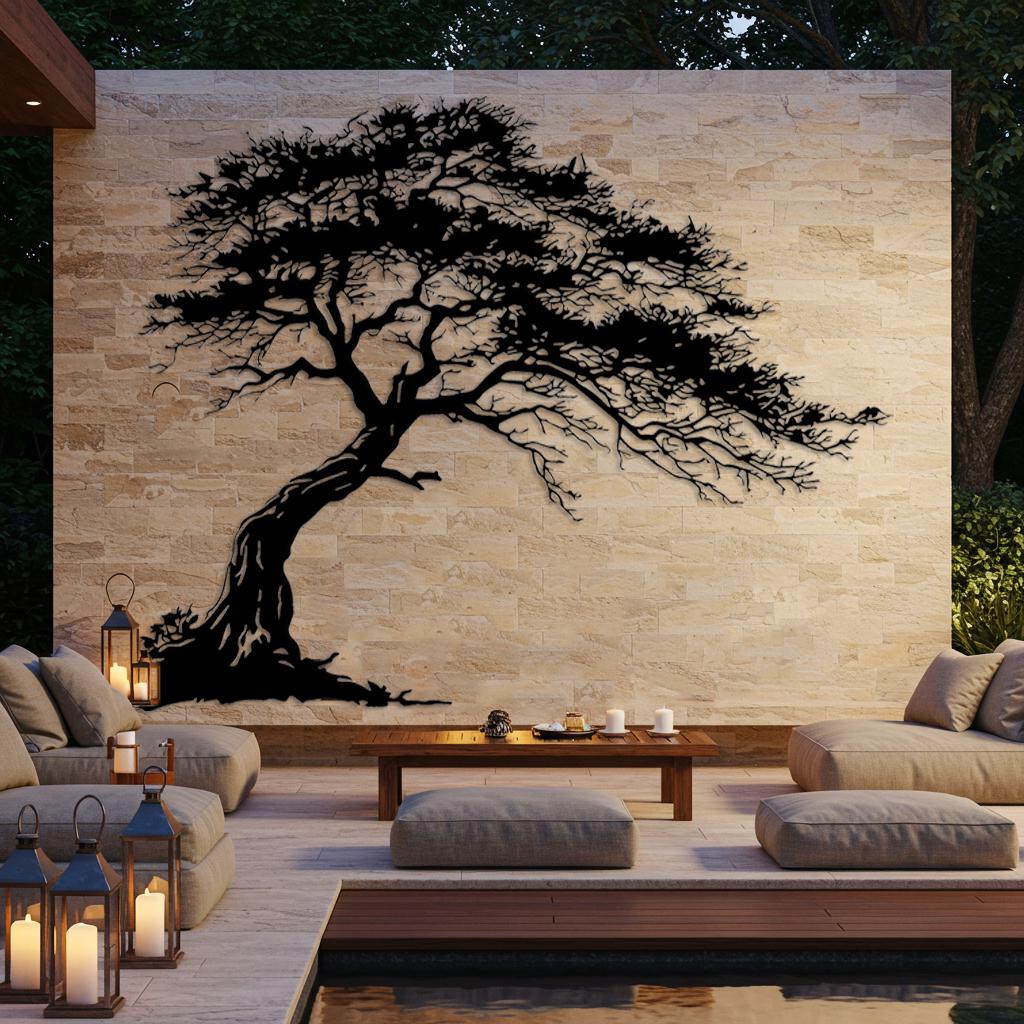 Tree Metal Wall Decor, Large Rustic Living Room Decor, Bohemian Living ...