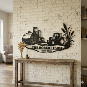 Enseigne en métal de ferme personnalisée, décoration murale de grange personnalisée, art mural en métal de ferme rustique, enseigne de ferme de campagne, déco ranch en plein air, cadeaux de ferme