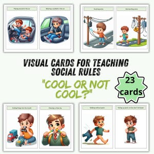 Social Skills Visual Cards: Autism | ABA Therapy Resource  | PDF Download