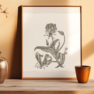 Stampa artistica di fiori di giglio fiamma / Belle arti fatte a mano / Arte della fauna selvatica / Decorazione murale / Arte della natura / Arte floreale / Regalo unico / Arte botanica