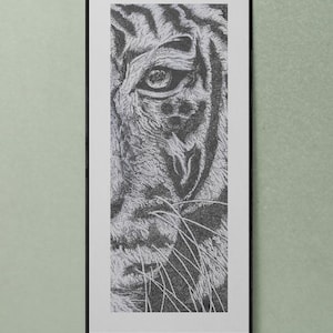Stampa artistica di animali tigre / Belle arti fatte a mano / Arte della fauna selvatica / Decorazione murale / Arte della natura / Arte degli animali / Regalo unico / Decorazione di lusso / Punteggiatura