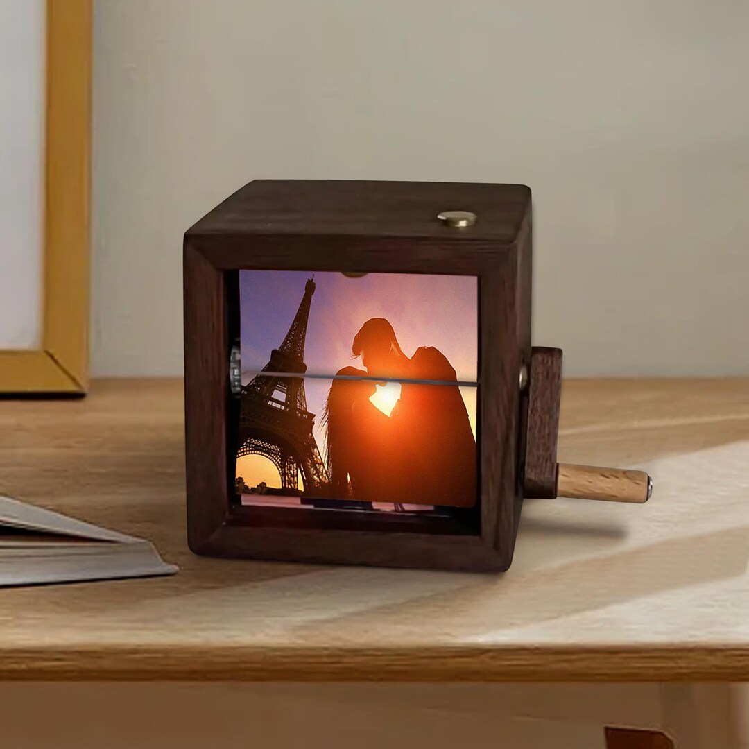 Led Rotate Photo Frame Custom Walnut Rotating Photo Frame With LED Light - Etsy