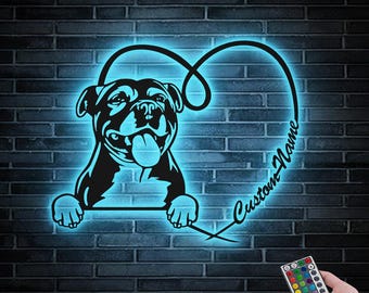 Personalisierte Hundename Metallwandkunst: Personalisiertes Haustierdekor