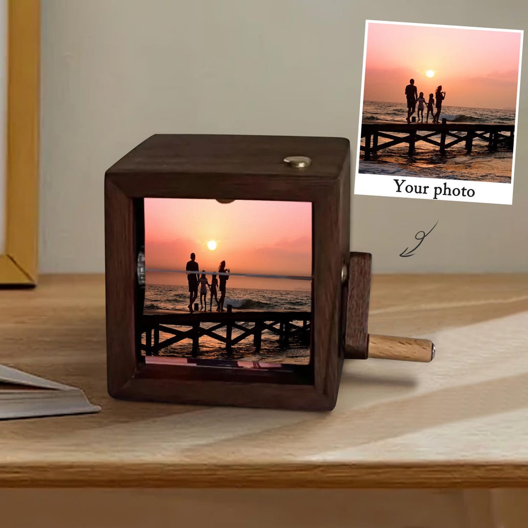 Led Rotate Photo Frame Custom Rotating Family Photo Frame: LED Light Memory Box - Etsy Australia