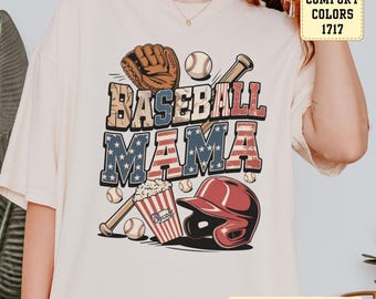 Baseball Mom T-Shirt: Comfort Colors Garment-Dyed Tee