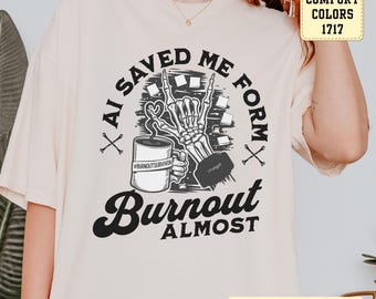 Camiseta de superviviente del síndrome de burnout: Humor de IA, concienciación sobre la salud mental