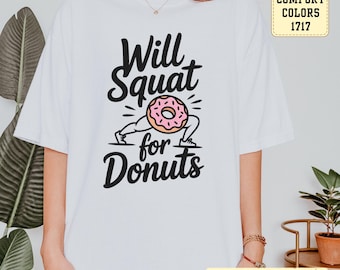 Funny Donut Squat Workout Tee: Retro Gym T-Shirt