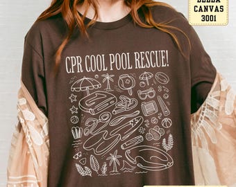 CPR Cool Pool Rescue T-Shirt – ER Nurse Gift, Medical Staff Tee