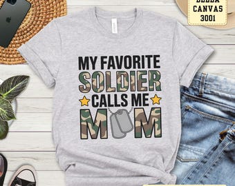 Proud Military Mom T-Shirt, Camo Design, Veteran Gift