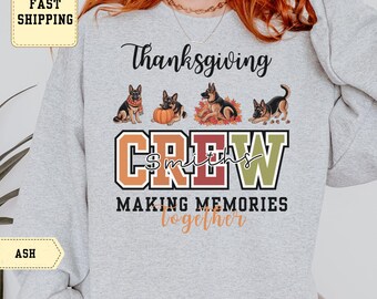 Thanksgiving Dog Sweatshirt: Personalized German Shepherd Pumpkin Fall Outfit