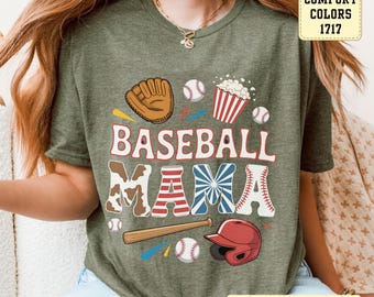 Comfort Colors Baseball Mom T-Shirt: Garment-Dyed Cotton Tee